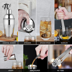 من المصنع مباشرة 8 قطع 18 أونصة مرآة من الفولاذ المقاوم للصدأ طقم شاكر كوكاتيل حديث طقم أدوات أدوات باروير متينة وصديقّة - Product Image 2