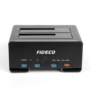 FIDECO All in One porte Usb3.0 Sata Hdd Dock USB 3.0 a SATA Dual-Bay Hard disk Docking Station per <span class=keywords><strong>2</strong></span>.5 3.5 pollici HDD SSD - Product Image 2