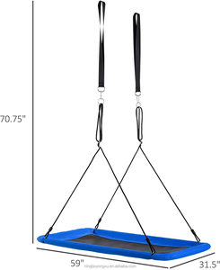 Mới Tùy Chỉnh Màu Hình Chữ Nhật Đu Ngoài Trời Sân Sau Patio Đu Người Lớn Trẻ Em Dây Cây Đu - Product Image 1