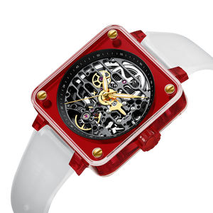 Customized OEM Sapphire Skeleton Mechanical Automatic <b>Waterproof</b> <b>Men's</b> <b>Watch</b> Hangzhou Silicone Pointer for New Year Gift - Product Image 5