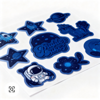 Étiquette d'impression en PVC mat durable, planificateur irrégulier, marchandise de célébrité, petit carré, lamination brillante, logo blanc, aliments, cosmétiques