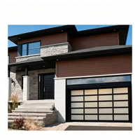 Porte de garage automatique combinée avec panneau en verre, porte de garage antivol, porte de garage élévatrice