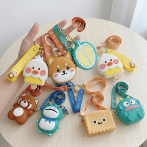 Porte-monnaie en silicone <span class=keywords><strong>Pop</strong></span> <span class=keywords><strong>It</strong></span> avec logo personnalisé, motif dessin animé (canard, panda, <span class=keywords><strong>grenouille</strong></span>), porte-clés, mini sac bandoulière pour enfants, rangement pour écouteurs - Product Image 1