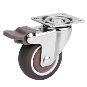 Ruedas giratorias decorativas modernas de goma de 1.5 pulgadas con freno de acero para silla, hospital, baño y sala de estar - Product Image 1