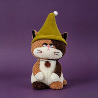 Peluche de chat sorcier lestée pour Halloween, jouet en peluche personnalisé OEM ODM, chat en peluche doux pour décoration et cadeau d'Halloween
