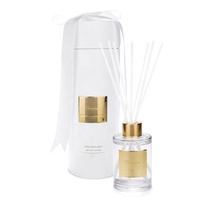 Ensembles de diffuseurs de roseaux en bâton de fibre de parfum de maison de bouteille en verre de marque privée de luxe Mescente