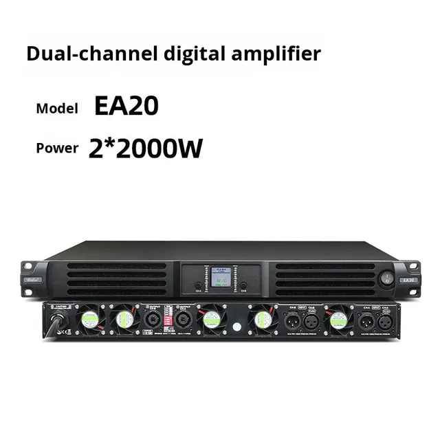 T-EA Series 1U High-power Digital Power Amplifier for Stage Performance Bar Party Room Wedding Conference Room