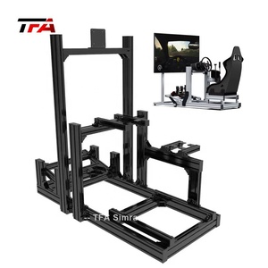 de conducción de coche con soporte de monitor único, kit de simulación de carreras de extrusión de aluminio negro, 4080 - Product Image 4