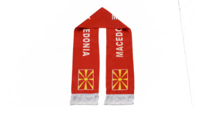 Écharpe Drapeau de la Macédoine en Gros, Produits Personnalisés pour Supporters de Football, Écharpe Drapeau National, Écharpes à Pompons, Châle - Product Image 3