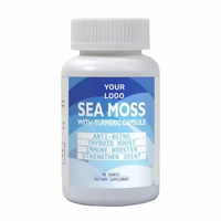 Capsules de mousse de mer pour adultes avec curcuma pour lutter contre le vieillissement, soutenir le système immunitaire et détoxifier (90 unités)