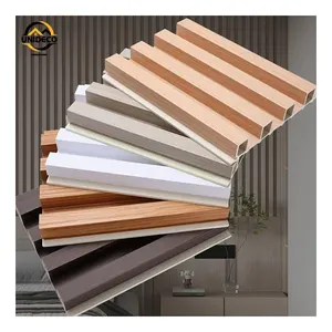 Factory Indoor Decor Wood Plastic Composite Pvc Coating Cladding Fluted Wall Board Wpc Interior Wall Panel Bedroom Wall Decor