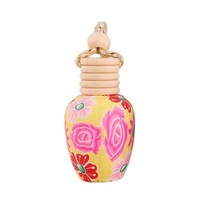 Bouteille de parfum en verre 15ml, argile polymère colorée suspendue pour voiture, bouchon en bois