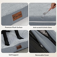 Cama pour chien orthopédique moderne et élégante Casa Paw, en mousse alvéolée imperméable, pour grands chiens, avec housse amovible et base antidérapante, emballage mécanique.