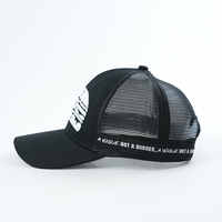 Structuré noir 6 panneau coton casquette de camionneur chapeaux brodé Logo personnalisé blanc soleil maille chapeau avec étiquettes