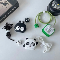 Protector de Cable de Silicona 3D con Diseño de Dibujos Animados, Funda para Cable de Carga de Teléfono, Protector de Cable de 18W 20W