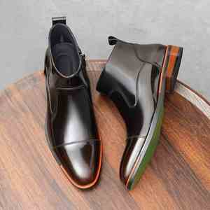 Mocasines Británicos Penny Loafers para Hombre, de Cuero Genuino, Punta Cuadrada, Sin Cordones, Zapatos Formales de Negocios, Estilo Casual Británico de Verano - Product Image 3