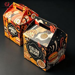 EMBERBOW Italian Delight Japanese <b>Bites</b> Paperboard Takeaway Box With Handle Four-Color Printing Self Erecting Food Packaging - Product Image 1