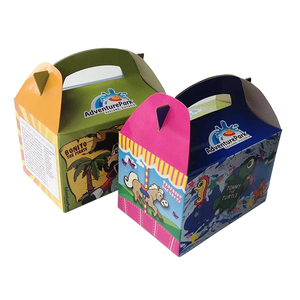 Custom Logo Printed Corrugated Paperboard Gable Box Gift Toy Treat Packaging Paper Box With Handle