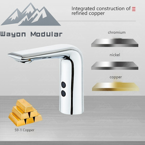 Wayon thương mại cấp tự động cảm biến vòi đồng cơ thể Chrome kết thúc cho nhà vệ sinh công cộng xây dựng mô-đun dự án cung cấp - Product Image 3