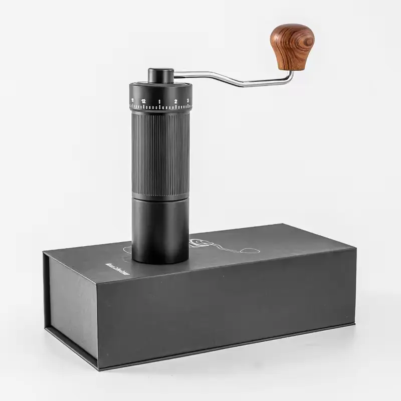 Moedor de café manual CNC420 portátil portátil ajustável com cabo de madeira ecológico, mini acampamento de fábrica, portátil, 30g