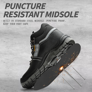 Chaussures <span class=keywords><strong>de</strong></span> Sécurité Personnalisables en Cuir Véritable Anti-Perforation et Anti-Écrasement Résistantes à l'Usure pour Hommes - Product Image 6