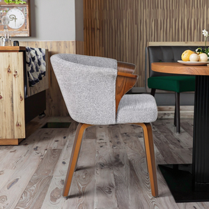 Modern Bentwood Frame Restaurant <b>Dining</b> <b>Chair</b> with Soft Fabric Upholstery Durable Design for Commercial and Living Room Use - Product Image 3