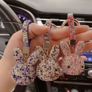 New Diamond-encrusted Crystal Car <b>Key</b> <b>Ring</b> Pendant Ladies Bag Accessories Small Gift Keychain - Product Image 3