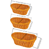 Panier de rangement en rotin PP tressé à la main en forme de bateau, 3 tailles, organisateur tressé pour collations, bonbons et rangement domestique de bureau