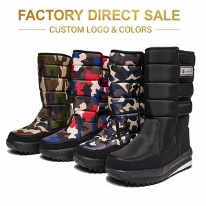 <span class=keywords><strong>Botas</strong></span> de Invierno Impermeables <span class=keywords><strong>para</strong></span> <span class=keywords><strong>Hombre</strong></span> con Logotipo Personalizado, <span class=keywords><strong>Botas</strong></span> de Nieve de Camuflaje hasta la Rodilla, Forro de Piel Cálido, Venta al Por Mayor Directa de Fábrica OEM - Product Image 1