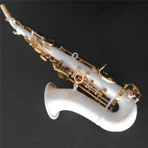 Top Colore Bianco Curved <span class=keywords><strong>Soprano</strong></span> Sassofono Alto F # Oem Logo - Product Image 5