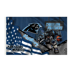 Bandiera Sportiva di Alta Qualità 3x5ft, Design Personalizzato, 100% Poliestere, Stampa Digitale Carolina Panthers, Portatile - Product Image 2
