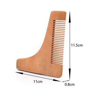 Peigne à cheveux en bois naturel pour hommes, marque privée, usage domestique, pour le modelage de la moustache - Product Image 4