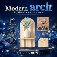 Tempat Pot Bunga Kayu Stainless Steel Art Deco, Gantungan Perhiasan Dinding, Dekorasi Rumah