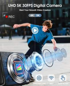 Appareil photo numérique 5K HD Vidéo Écran tactile LCD Capteur CMOS Ultra HD WIFI Enregistreur portable Zoom optique 6X Carte TF 264 Go Image - Product Image 3