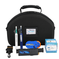 Kit d'inspection et de nettoyage de fibres optiques portable TIC-05E avec microscope optique 400x, stylo de nettoyage à un clic et cassette de nettoyage
