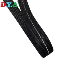 Sangle personnalisable de 2 cm de large, noire, tissée, réfléchissante, en polypropylène, pour laisse de chien