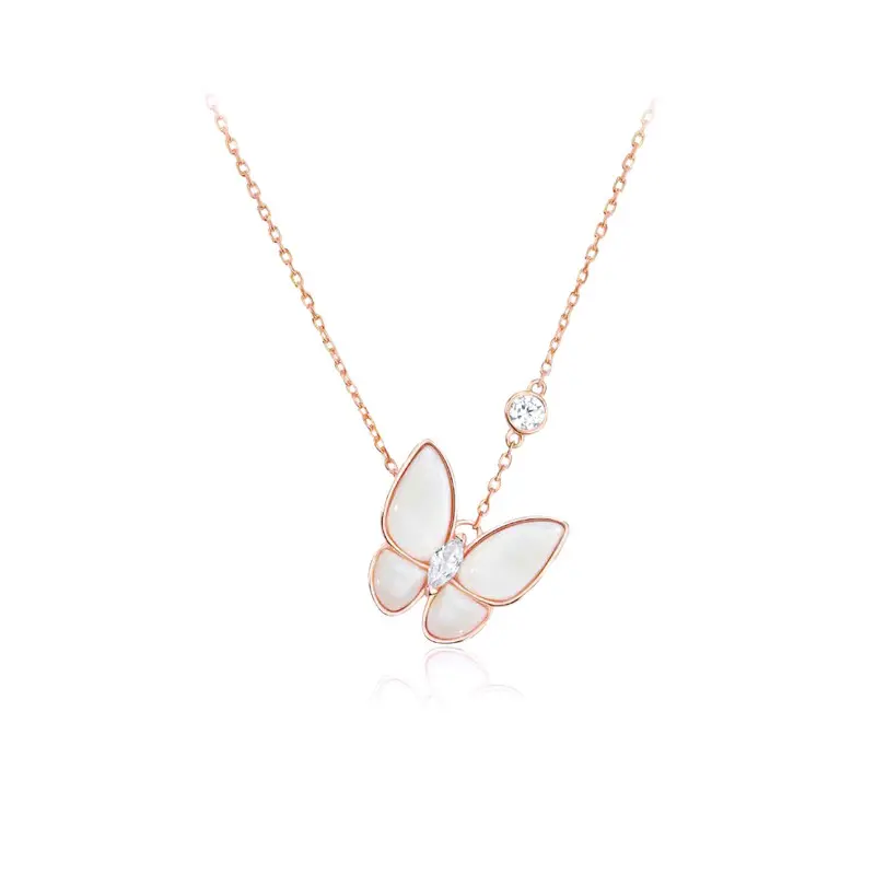 2022 New Design Butterfly Pendant Necklace Shell Necklace Rose Gold & Sliver Chain Butterfly Chain Necklace