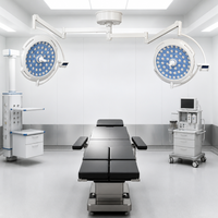 Lampe chirurgicale LED double tête 700/700 sans ombre avec poignées intégrées, CRI élevé, pour salle d'opération hospitalière