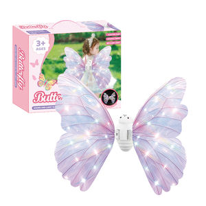DIY luminoso elettrico ali di farfalla giocattoli per bambine che si muovono farfalla ali di volo giocattolo con suono di luce regalo perfetto - Product Image 1