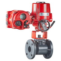 Vanne à boisseau sphérique électrique antidéflagrante en UPVC à bride DN50 PN16 avec volant, OEM pour usine chimique