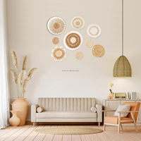 Lot de 9 Paniers Muraux Bohèmes Écologiques en Jonc de Mer, Rotin et Osier – Décoration Suspendue Artistique pour Ferme, Chambre, Salon – Cadeau d'Anniversaire