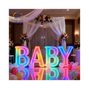 Fornitura di affitto per feste <span class=keywords><strong>LED</strong></span> insegna al Neon sposami 4 piedi evento di matrimonio gigante bambino love <span class=keywords><strong>Led</strong></span> luce grande tendone numero lettera per lo sfondo - Product Image 6