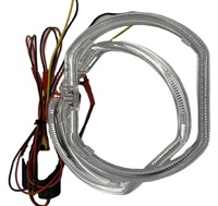 Feux de jour LED pour voiture avec guide de lumière, télécommande colorée, changement de couleur, Angel Eye, E39 E46 131 80mm, lentille Devil Eye