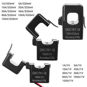 Transformador de Corriente de Núcleo Dividido, Núcleo de Ferrita QNCTK1-16, 100A 333mV, 50A 1V, 30A 0.333V, 5A 5V, Sensor Transductor de Corriente de Abrazadera CA - Product Image 2