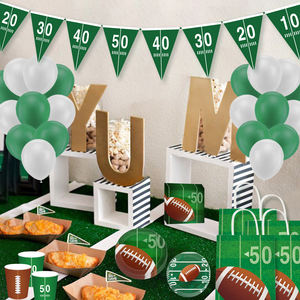 Huancai Fournitures de fête sur le thème du football américain, assiettes en papier, gobelets, serviettes, vaisselle jetable pour la décoration de fête d'anniversaire sportive - Product Image 3