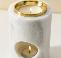 Brûleur d'huiles essentielles moderne en marbre, chauffe-cire et diffuseur d'aromathérapie avec fonction de fusion de parfum pour la décoration intérieure