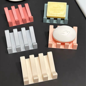 Jabonera de silicona con autodrenaje antideslizante, bandeja de ahorro de jabón para baño, cocina, esponja, almohadilla de <span class=keywords><strong>goma</strong></span>, soporte para escurridor de jabón - Product Image 1