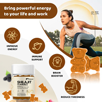 Gomitas de Shilajit con Etiqueta Personalizada, Color y Sabor Naturales, Suplementos de Gomitas de Shilajit Puro con Minerales Traza para Hombres y Mujeres