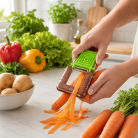 Dubbelzijdig verwisselbare groenteschiller met beschermende opbergkoffer, scherp 420J2 roestvrijstalen mes, aardappel- en fruitschiller