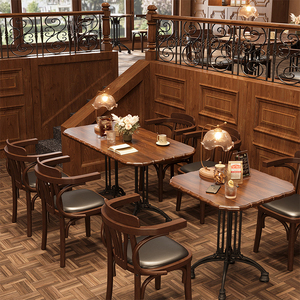 Meubles <span class=keywords><strong>de</strong></span> <span class=keywords><strong>restaurant</strong></span> commerciaux <span class=keywords><strong>de</strong></span> style américain moderne, tables et chaises, plateau en <span class=keywords><strong>bois</strong></span> PU, tailles personnalisables pour les restaurants - Product Image 2